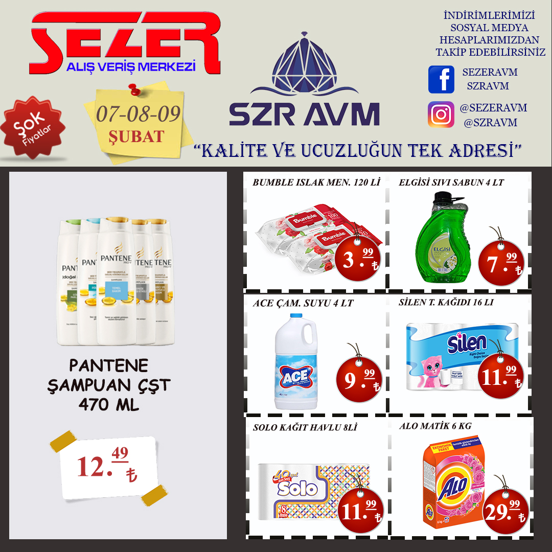 <p>CUMA-c.tesi-PAZAR ISLAKHAVLU120LI 3,99 ZEYTIN6,99 SIVISABUN4LT7,99 TAZESENPILIC8,75 ACEC.SUYU4LT9,99 SOLO8LIHAVLU11,99 SILEN16LIT.KAGIT11,99 PANTENESAMPUAN12,49 MERCIMEK5KG24,99 YONCAYAG4LT29,99 ALO6KG29,99 EVYBABYDEV31,99 IPEKSULTANSALCA4200GR32,99 AKLEZIZBALDO5KG41,99</p>
